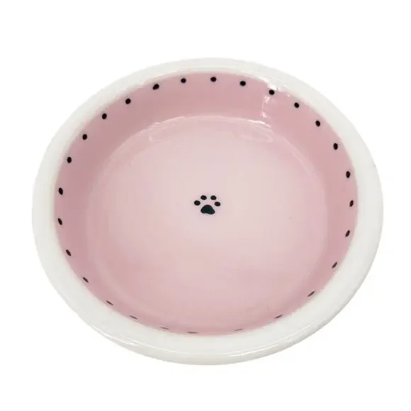 PET BOWLS Ceramic Small Pink Set of 2 - Picture 5 of 7